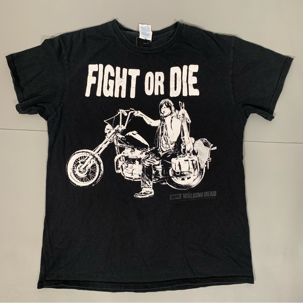 Walking Dead Fight or Die Daryl Dixon Mens M Black T-ShirtDelta Pro Weight